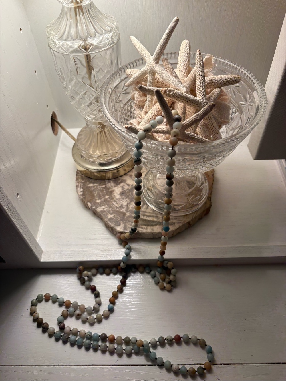 Natural Multi-Color Amazonite Bead Necklace - Unbranded